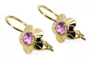 Earrings Vintage Jewlery Amethyst 14K Yellow gold vec028y